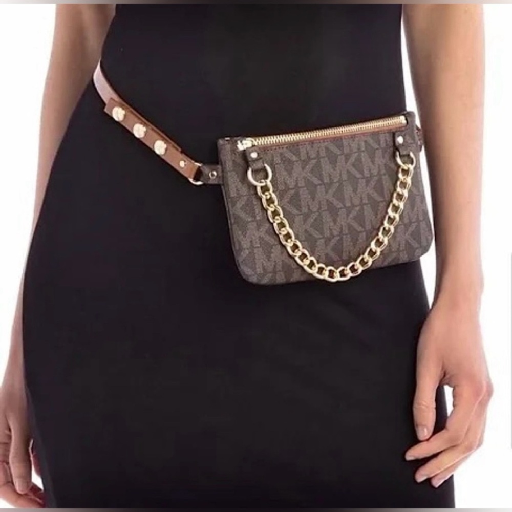 Michael Kors Fanny belt Bag with Gold Chain